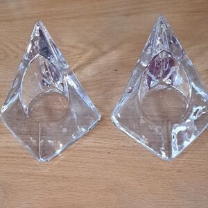 Elegant Crystal Candle Holders Or Bookends ,
